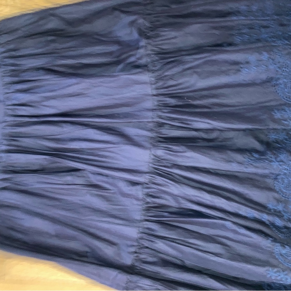 Jason wu Women's Navy blue bow Tie-Strap Tiered Maxi Dress size L - Picture 3 of 4